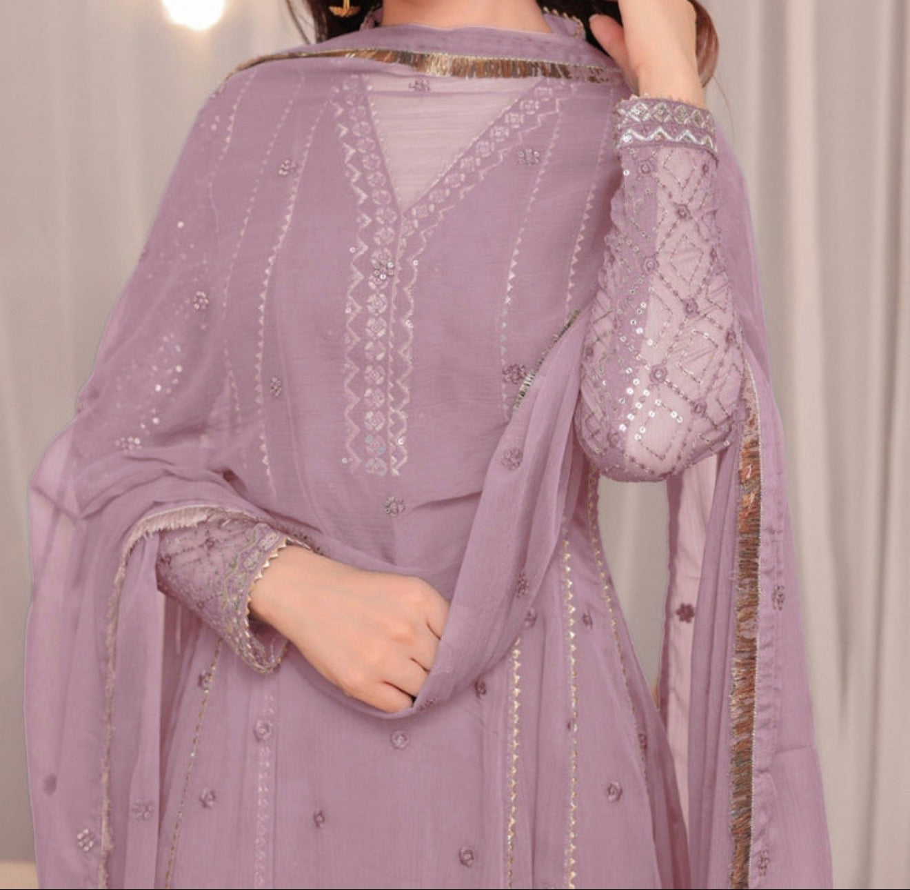 Luxury party wear Lavender anarkali