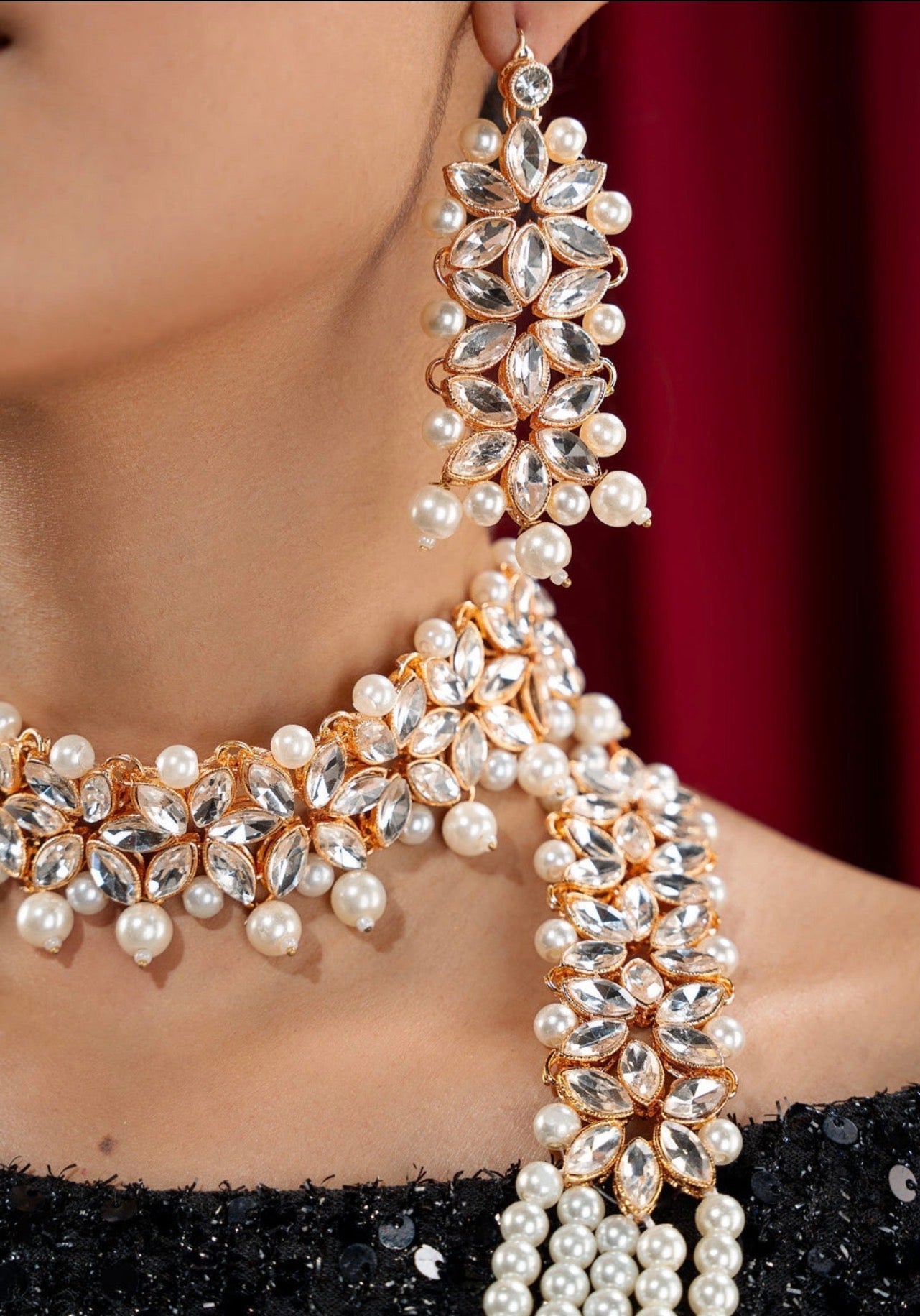 Royal Pearl & Kundan Bridal Jewelry Set