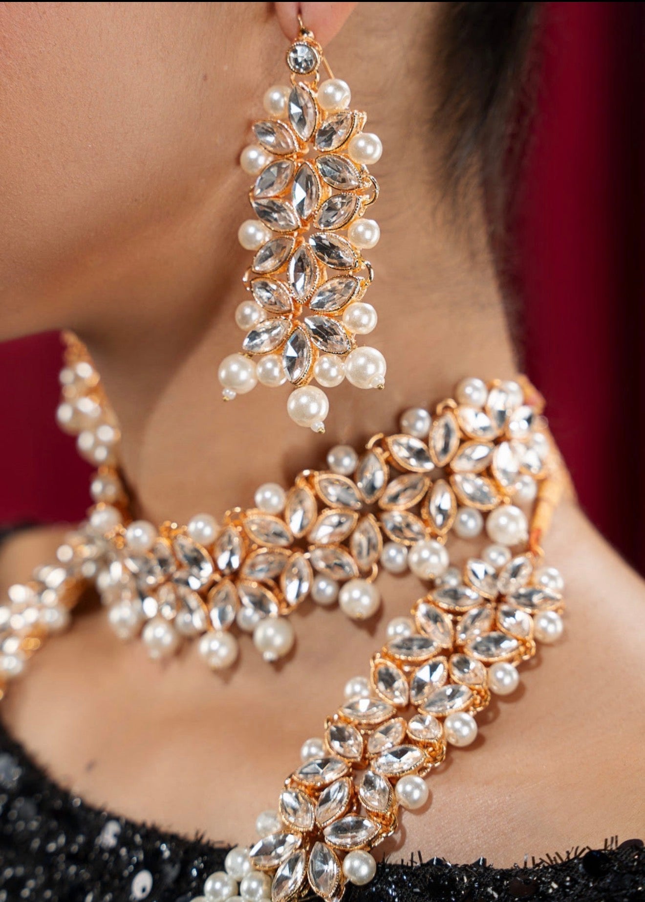 Royal Pearl & Kundan Bridal Jewelry Set