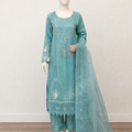 Elegant Turquoise Embroidered Salwar Kameez Set